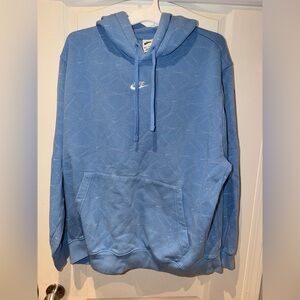 Nike Men's Light Blue Patterned Hoodie